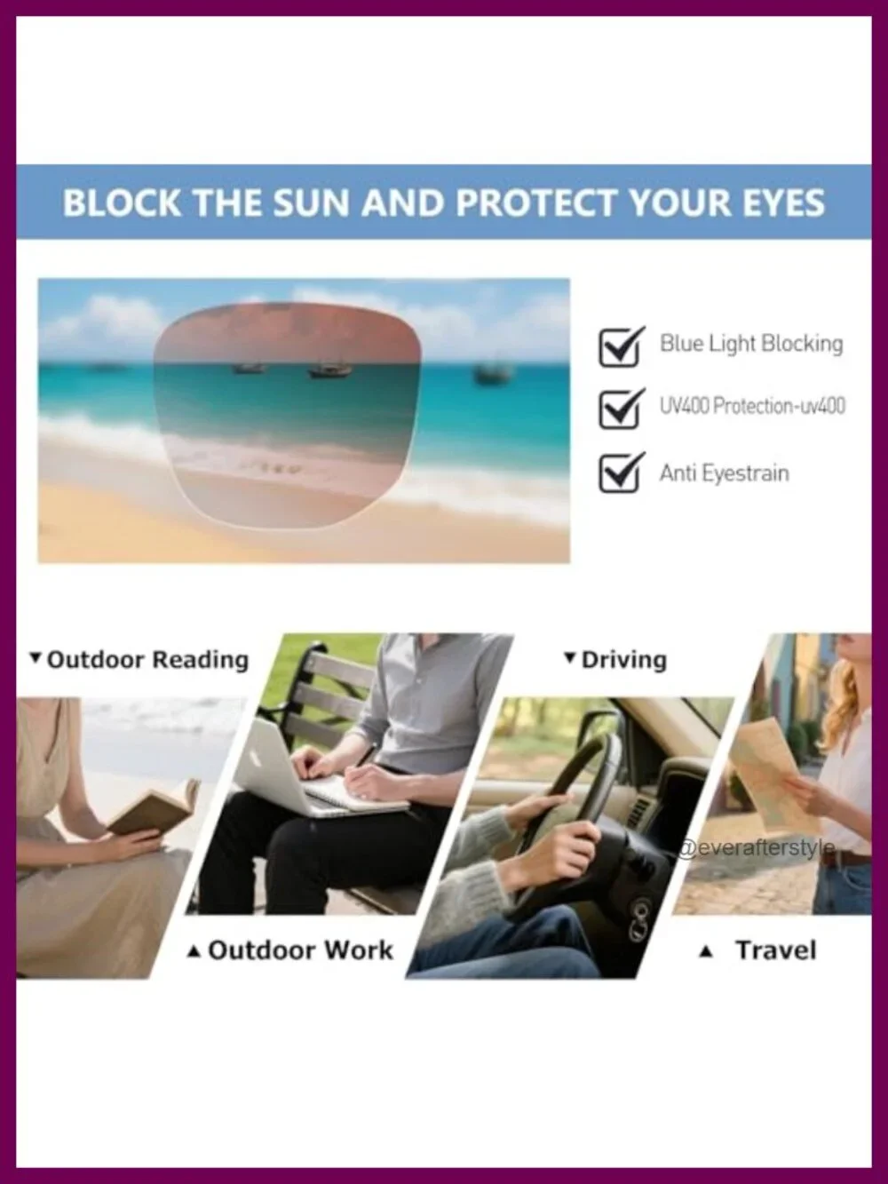 Oversized Square Reading Sunglasses UV400 Anti UV Tinted Readers for Women